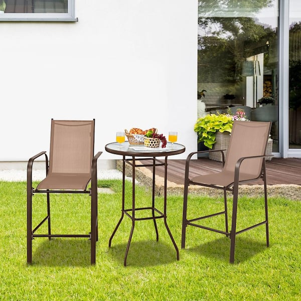 Liviza 3-Piece Metal and fabric Patio Conversation Seating Set