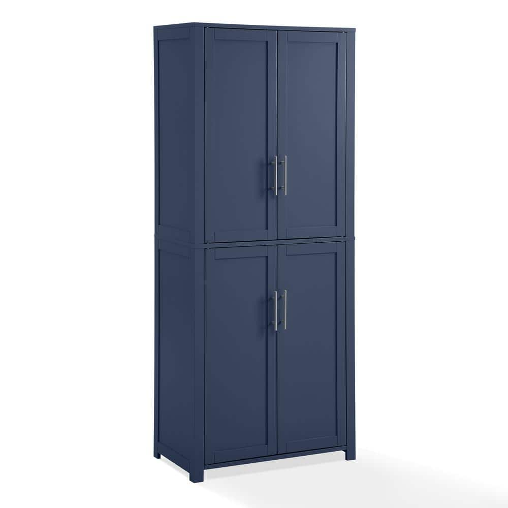 CROSLEY FURNITURE Savannah Navy Engineered Wood 28 In. Pantry Cabinet ...