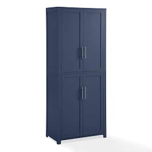 Savannah Navy Engineered Wood 28 in. Pantry Cabinet