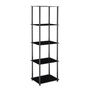Designs2Go 61.25 in. Black Glass 5 Shelf Accent Bookcase