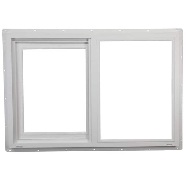 Ply Gem 95.5 in. x 47.5 in. Classic Series White Vinyl Left-Hand & Right-Hand Picture Window Slider with Grilles & HPSC Glass