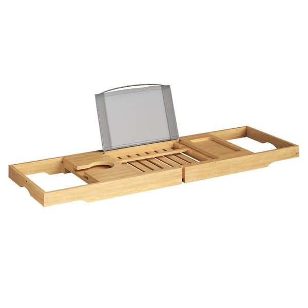 Bamboo Bath Caddy Tray with Extending Sides