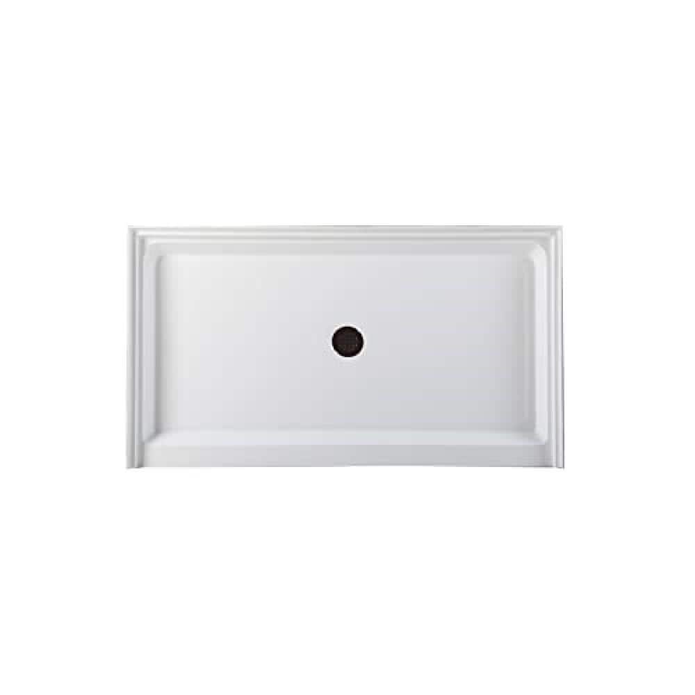 60'' x 36'' Matte White Acrylic Rectangular Shower Base