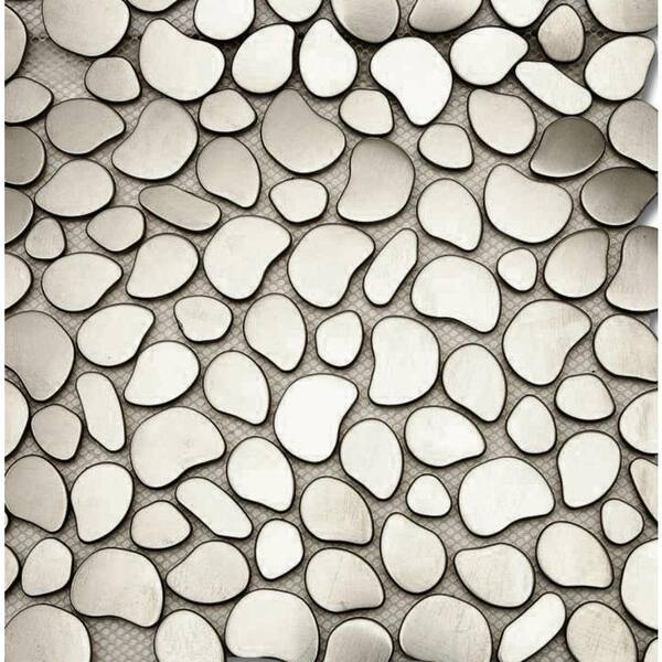 Ivy Hill Tile Corrie Pavestone Brushed Silver 3 in. x 6 in. Metal Tile Sample
