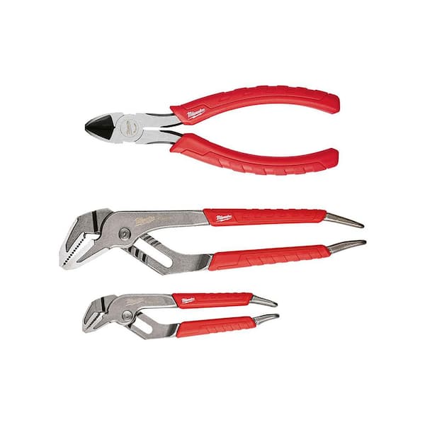 6" Comfort Grip Diagonal Cutting Pliers and 6" & 10" Comfort Grip Straight Jaw Pliers Set