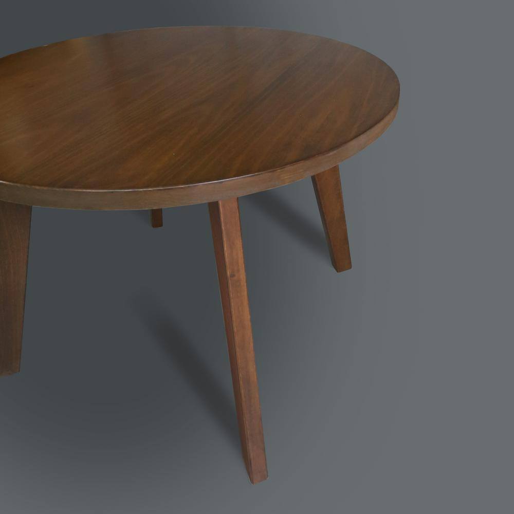 Genuine 24" Round Walnut Coffee Table with Solid Wood