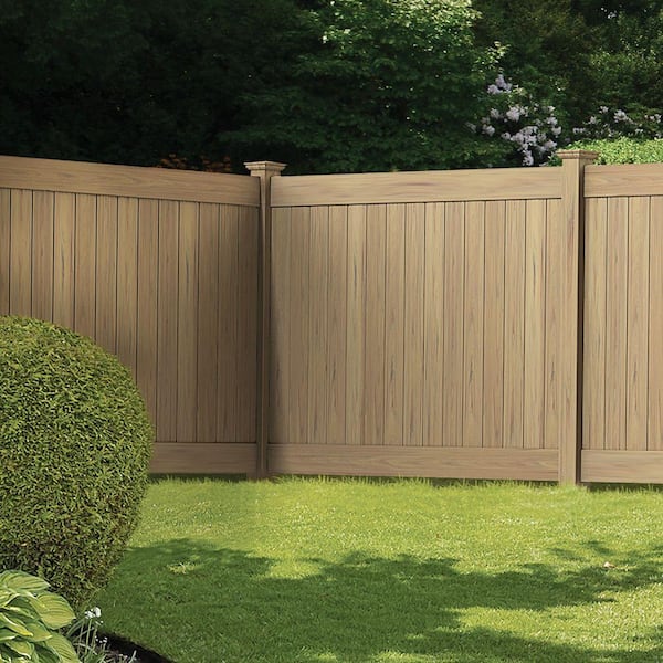 Linden 6 ft. H x 8 ft. W Cypress Vinyl Privacy Fence Panel (Unassembled)