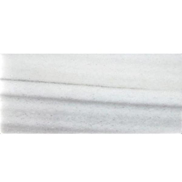 Apollo Tile Light Gray 3 in. x 6 in. Honed Marble Subway Tile Sample (0.12 sq. ft./Piece)