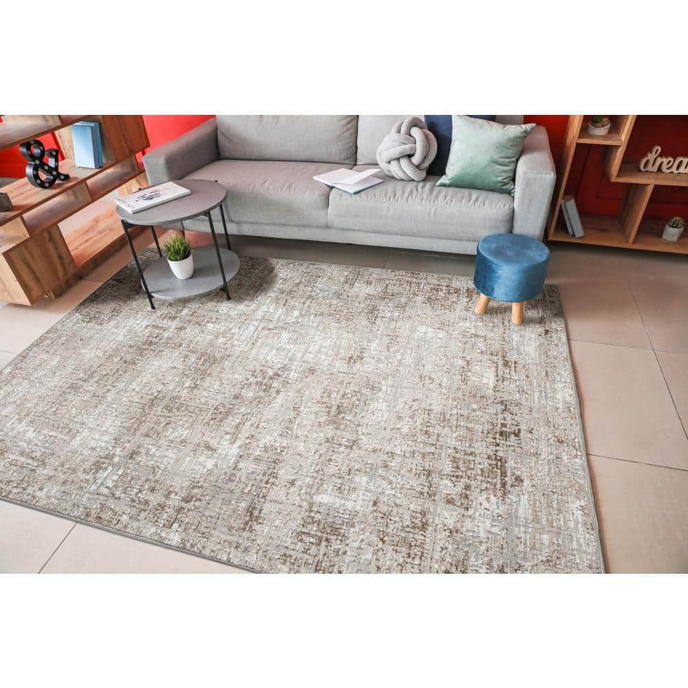 Beige 8 ft. x 10 ft. Livigno 1241 Transitional Striated Area Rug 1241 ...