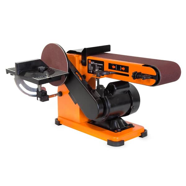 WEN 4 x 36 in. Belt and 6 in. Disc Corded Sander with Steel Base