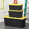 Office Depot Brand by GreenMade Professional Storage Tote With HandlesSnap  Lid 27 Gallon 30 110 x 20 14 x 14 34 BlackYellow - Office Depot