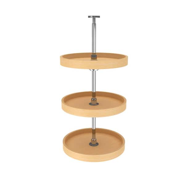 Rev-A-Shelf 18 in. Banded Wood Full Circle Lazy Susans 3-Shelf