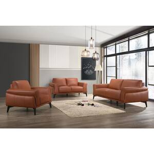 New Classic Furniture Como 3-piece Terracotta Leather Living Room Set