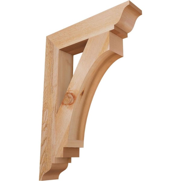 Ekena Millwork 4 in. x 28 in. x 20 in. Western Red Cedar Imperial Traditional Rough Sawn Bracket