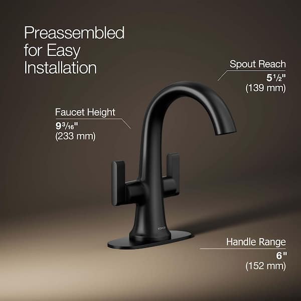 KOHLER Setra Single Hole 2-Handle Monoblock Bathroom Faucet in