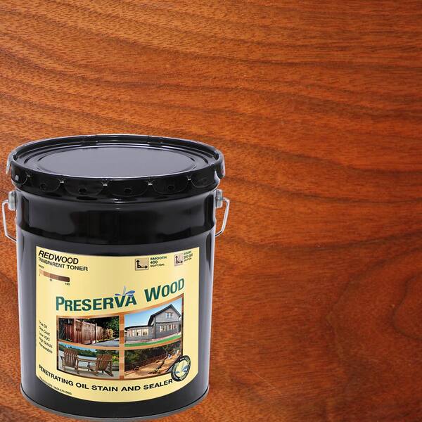 Preserva Wood 5 Gal. Oil-Based Redwood Penetrating Exterior Stain and Sealer