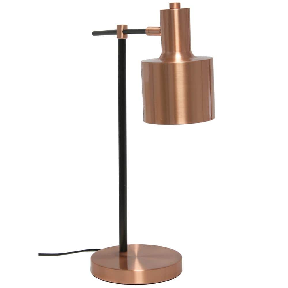 Rose Gold and Black Metal Bedside Table Lamp