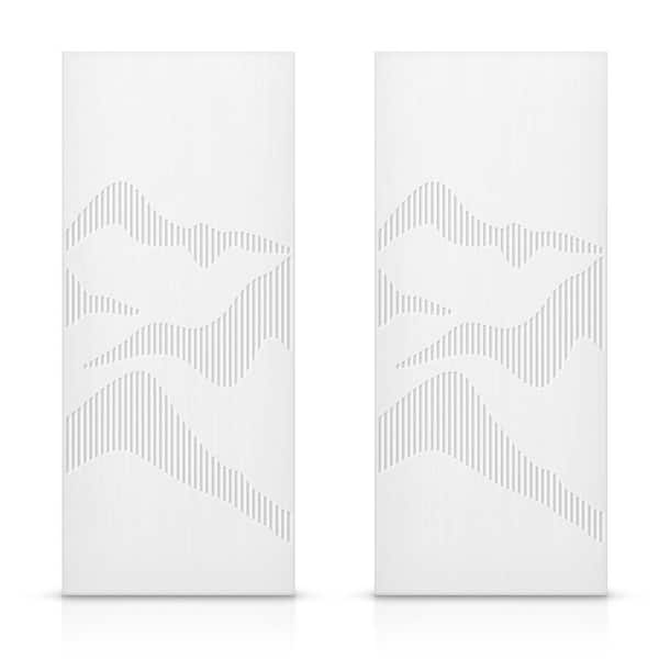CALHOME 48 in. x 84 in. Hollow Core White Painted Composite MDF Interior Double Closet Sliding Doors
