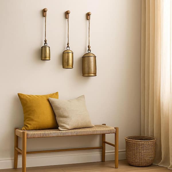THE URBAN PORT 3-Pack Zaira 20 in. x 11 in. Antique Gold