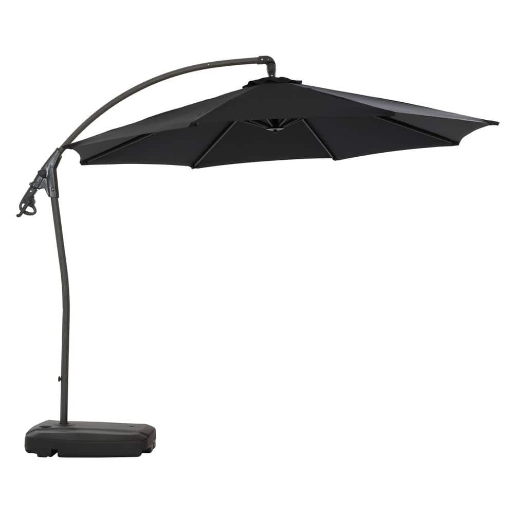CORLIVING 9.5 ft. Aluminum Cantilever Patio Umbrella in Black -  PPS-421-U