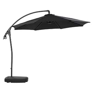 9.5 ft. Aluminum Cantilever Patio Umbrella in Black