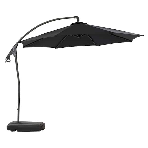 CorLiving 9.5 ft. Aluminum Cantilever Patio Umbrella in Black