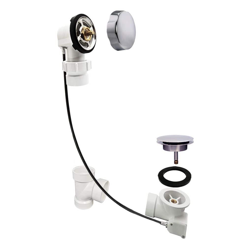 Sch. 40 ABS 35 in. Cable Drive Bath Waste Ball Joint Head, Polished Chrome