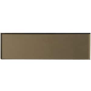 Transitional Design Matte Bronze Large Format Subway 4 in. x 16 in. Glass Wall Tile (4 sq. ft./Case)