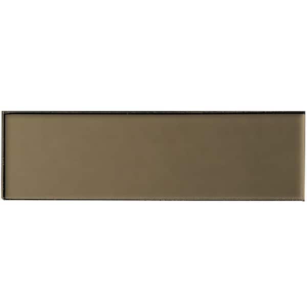 ABOLOS Transitional Design Matte Bronze Large Format Subway 4 in. x 16 in. Glass Wall Tile (4 sq. ft./Case)