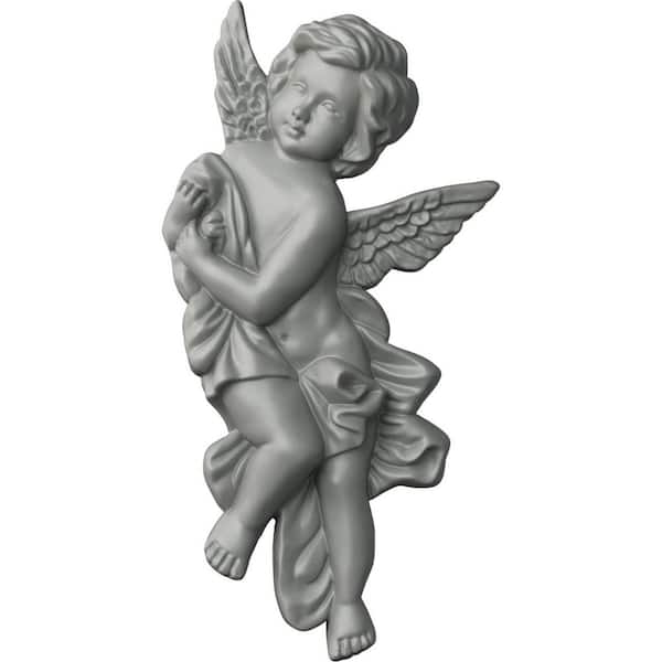 Ekena Millwork 1-1/8 in. x 10-5/8 in. x 9-3/8 in. Polyurethane Pompeii Angel Corner Right Onlay