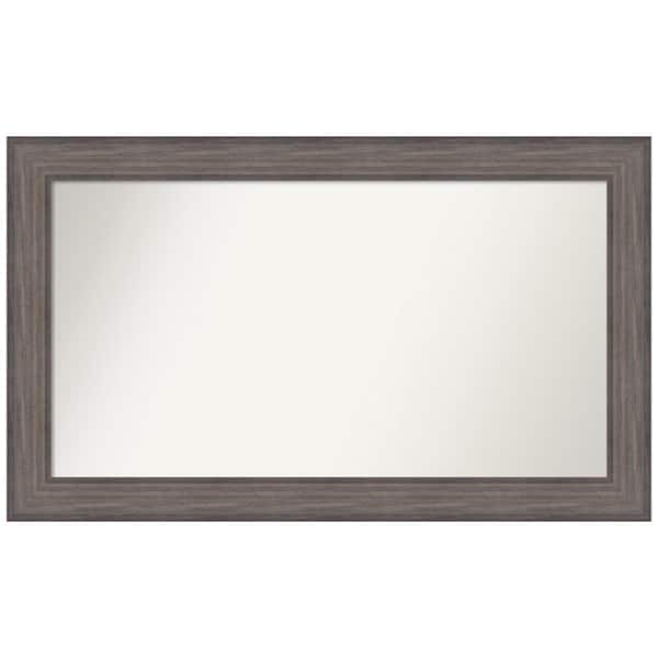 Amanti Art Medium Rectangle Distressed Brown Modern Mirror (25.25 in. H x 42.25 in. W)