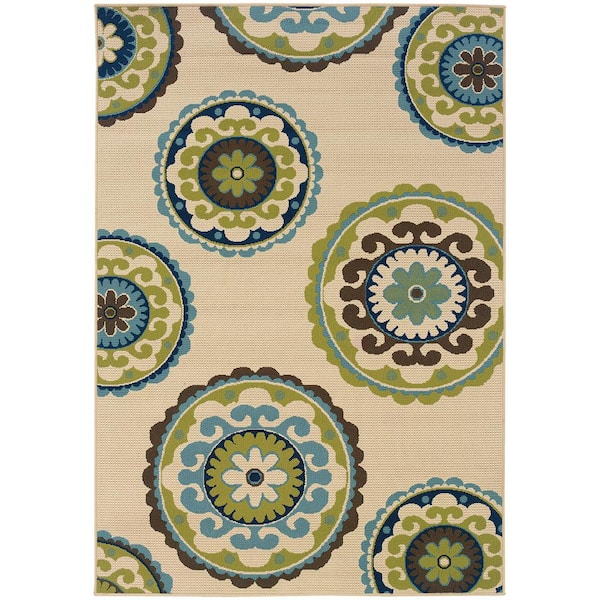 Cabana Beige  Doormat 3 ft. x 5 ft. Outdoor Patio Area Rug