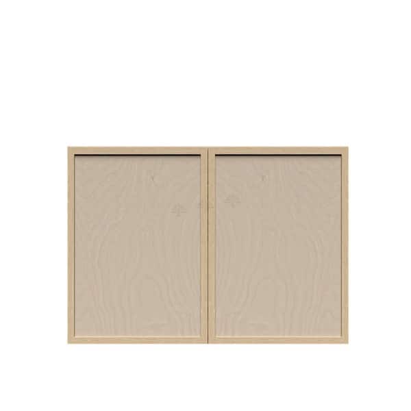 Slim Shaker Assembled 36 in. W x 24 in. H x 24 in. D Wall Bridge Kitchen Cabinet in Natural Wood
