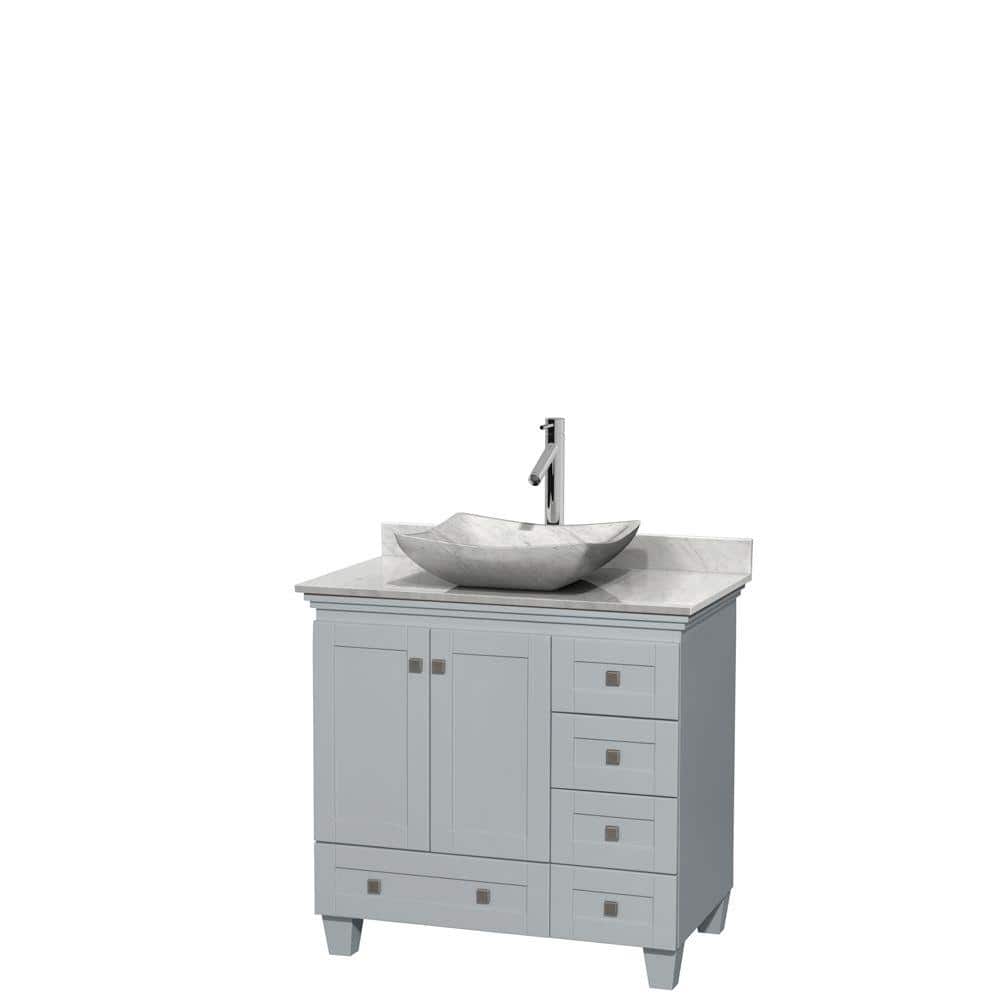 Reviews For Wyndham Collection Acclaim 36 In W X 22 In D Vanity In Oyster Gray With Marble Vanity Top In Carrera White With White Basin Wcv800036soycmgs3mxx The Home Depot