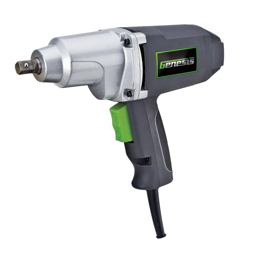 Genesis 7.5 Amp 1/2 in. Impact Wrench Driver with Detent Pin Square Drive Anvil, 4 Sockets and Heavy-Duty Storage Case -  GIW3075K