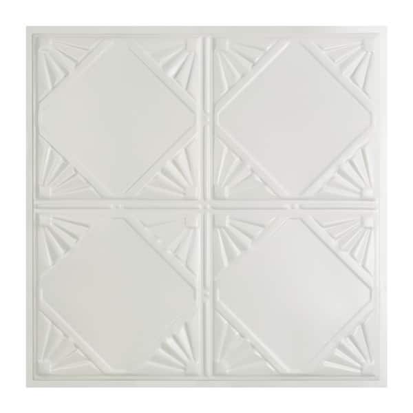 Great Lakes Tin Erie 2 ft. x 2 ft. Lay-In Tin Ceiling Tile in Matte White (20 sq. ft./case)