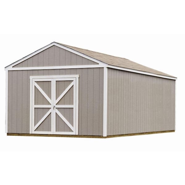 Handy Home Products Columbia 12 ft. x 24 ft. Wood Storage Building Kit with Floor