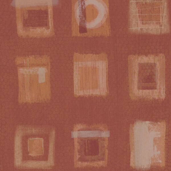 The Wallpaper Company 56 sq. ft. Orange Modern Multi Layered Blocks Wallpaper