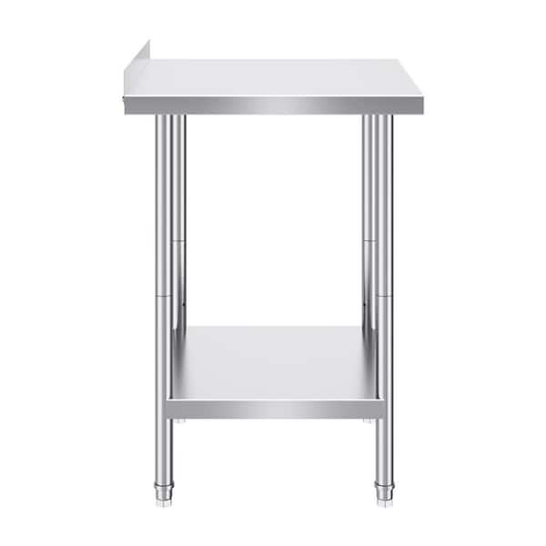 SKYSHALO Stainless Steel Work Table, 24 x 24 x 36 In. Silver Kitchen Prep Table Heavy Duty Prep Worktable, Metal Work Table