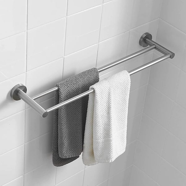 Towel Rack for Bathroom with Towel Bar,16in Bathroom Towel Holder for  Bathroom Wall Mounted,Dinosam Foldable Bathroom Towel Rack with 1 Shelf 304
