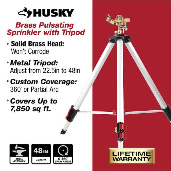 Husky Metal Pulsating Sprinkler with Tripod 10507HDDI - The Home Depot
