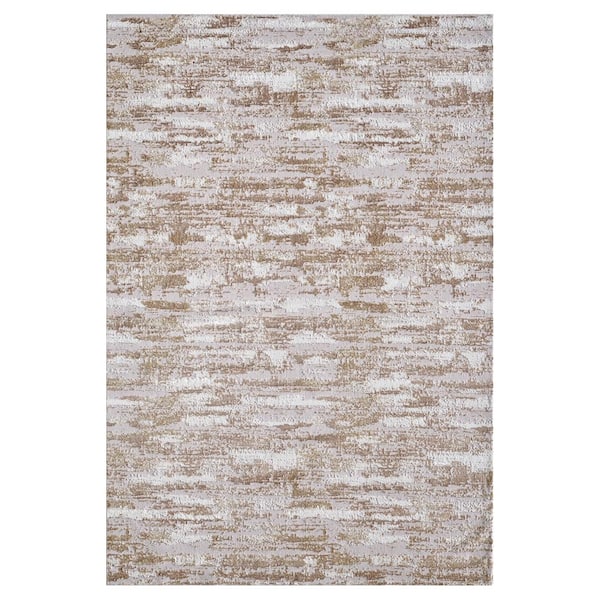 Huluwat Beige 3 ft. x 5 ft. Polyester Rectangle Area Rug