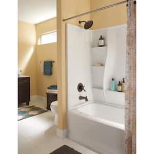 Classic 400 32 in. x 60 in. x 80 in. Standard Fit Bath and Shower Kit with Left-Hand Drain in White