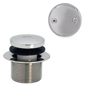 1-1/2 in. Tip-Toe Bathtub Drain Trim with Two-Hole Overflow Faceplate, Polished Nickel