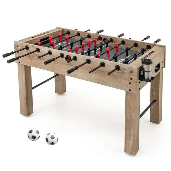 54 Inches Full Size Foosball Table with Legs 2 Balls & 2 Foldable Cup Holders