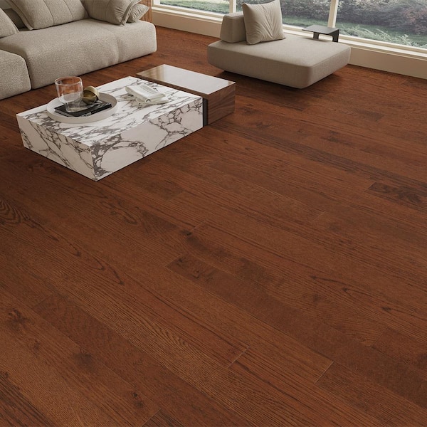 Selkirk Gunstock Oak 3/8 in. T x 3 in. W Tongue and Groove Smooth Engineered Hardwood Flooring (35.34 sq.ft./case)