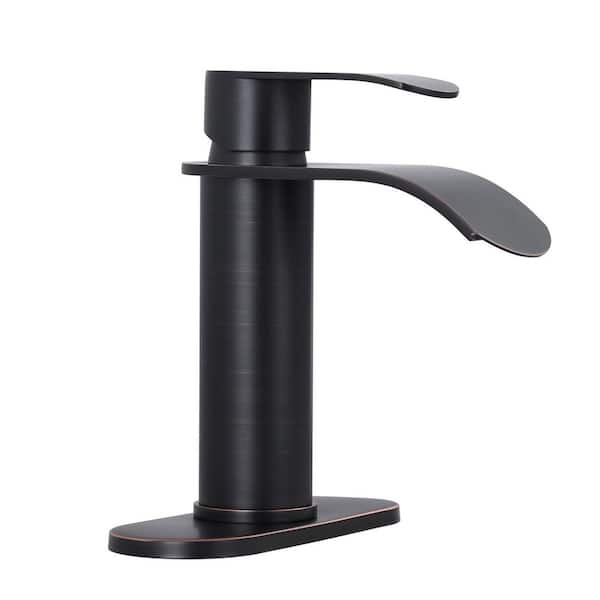 Single Handle Single Hole Bathroom Faucet with Pop-Up Drain Included in Oil Rubbed Bronze