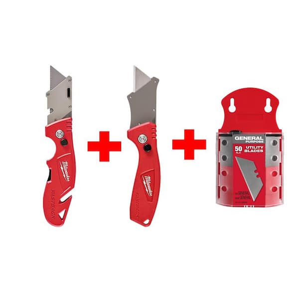 Milwaukee Fastback Flip Utility Knife Set with Utility Blades (50-Pack)