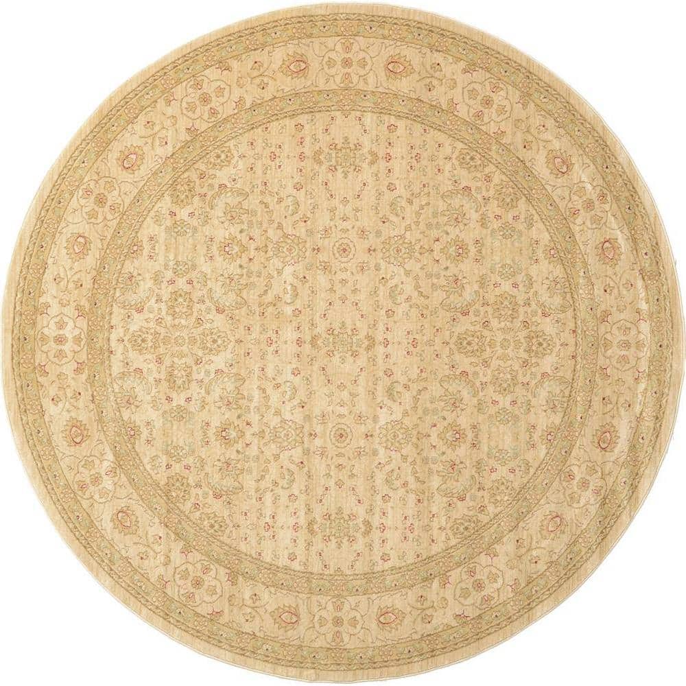 Unique Loom Edinburgh Aurinia Beige 8' 0 x 8' 0 Round Rug 3114450 The