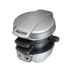 600 W Silver Non-Stick Breakfast Sandwich Maker